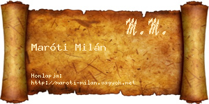 Maróti Milán névjegykártya