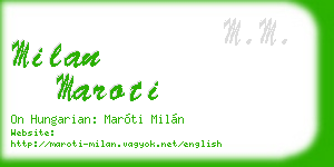 milan maroti business card