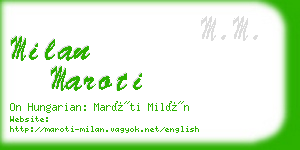 milan maroti business card